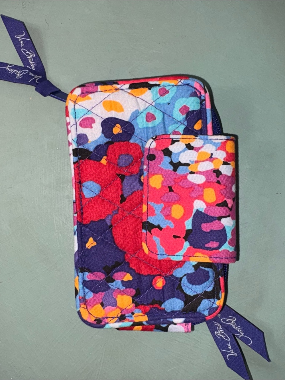 Vera Bradley Floral Quilted Wallet Organizer Zip Around Retired Pattern